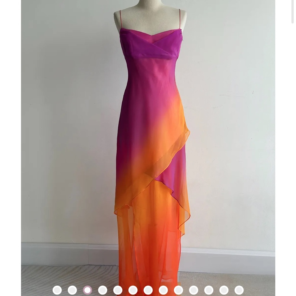 Vintage 2000s Studio Baker Sunset Stella Chiffon Dress